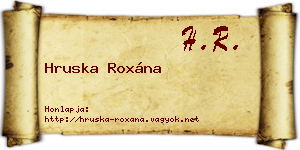 Hruska Roxána névjegykártya